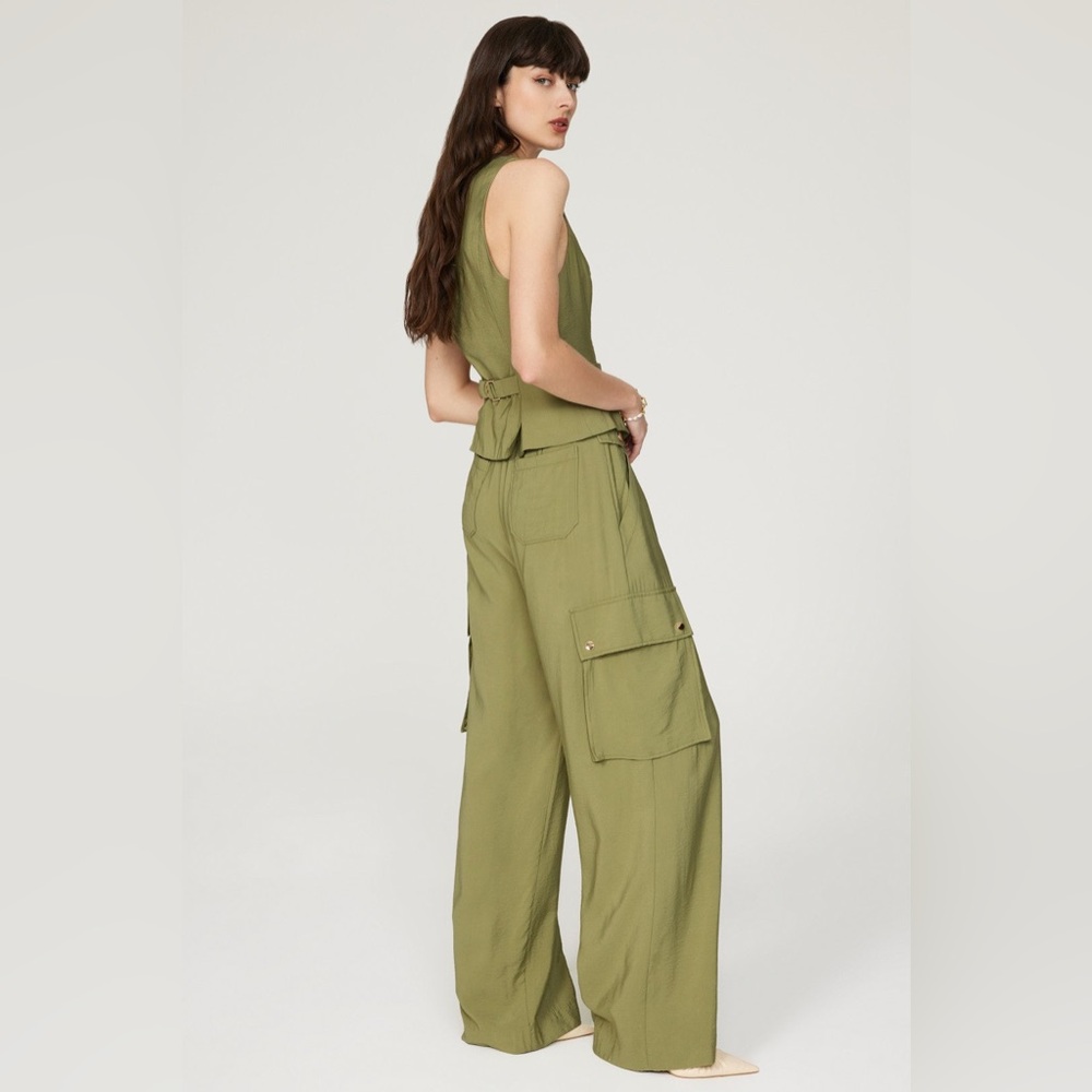 Ramy Brook Emil Pants Satin Cargo Size 4